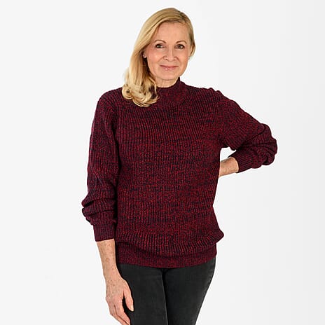Closeout Deal Acrylic Jumper (Size - Large) - Burgundy