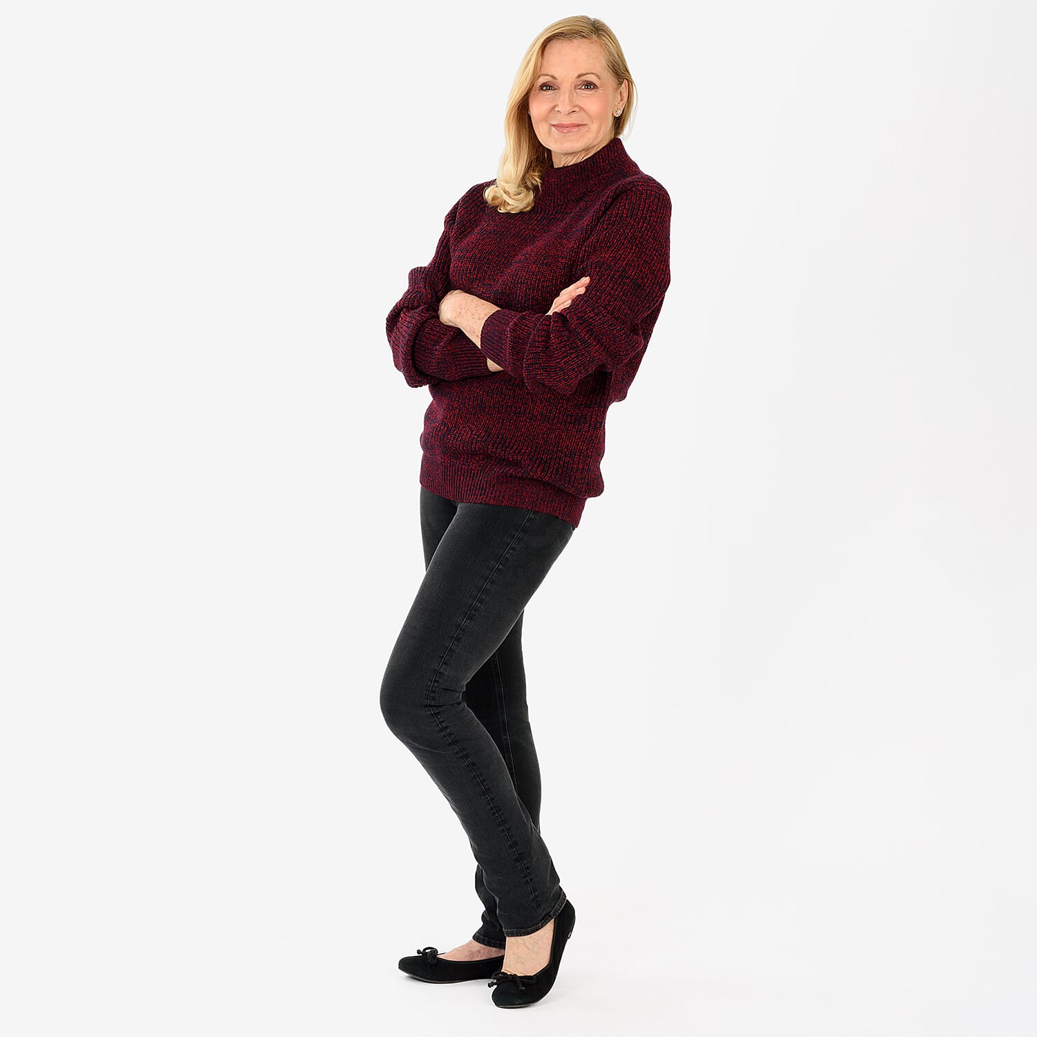 Closeout Deal Acrylic Jumper (Size - Medium) - Burgundy