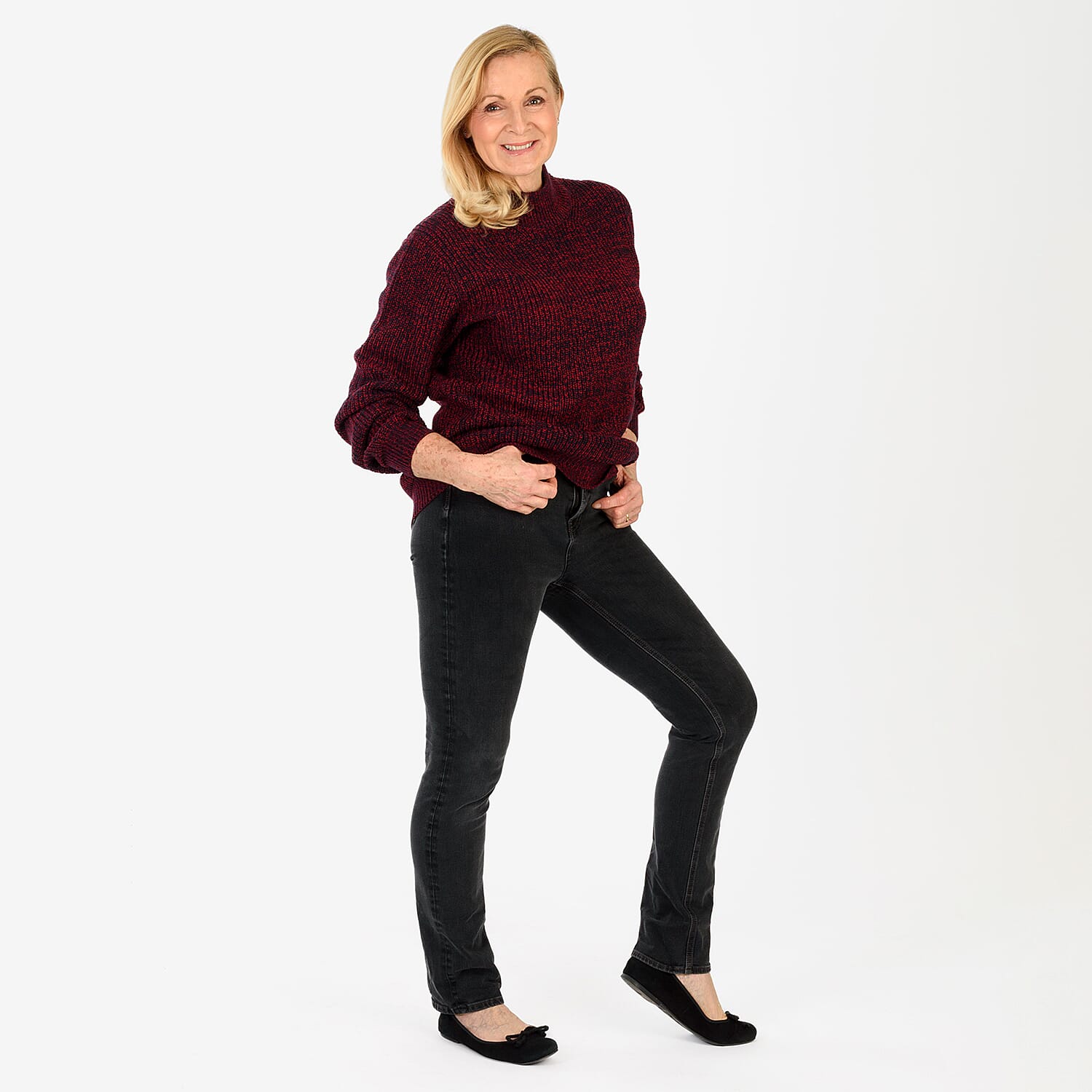 Closeout Deal Acrylic Jumper (Size - Small) - Burgundy