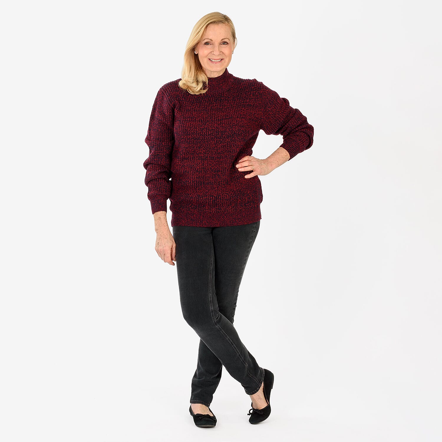 Closeout Deal Acrylic Jumper (Size - XL) - Burgundy