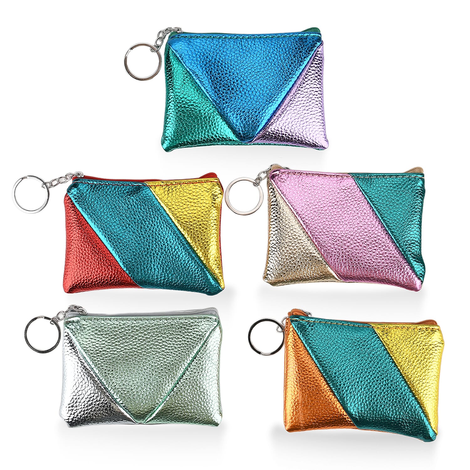 Set of 5 Mini Pouches (10 x 9 x 3.5cm) - Multi-Colour