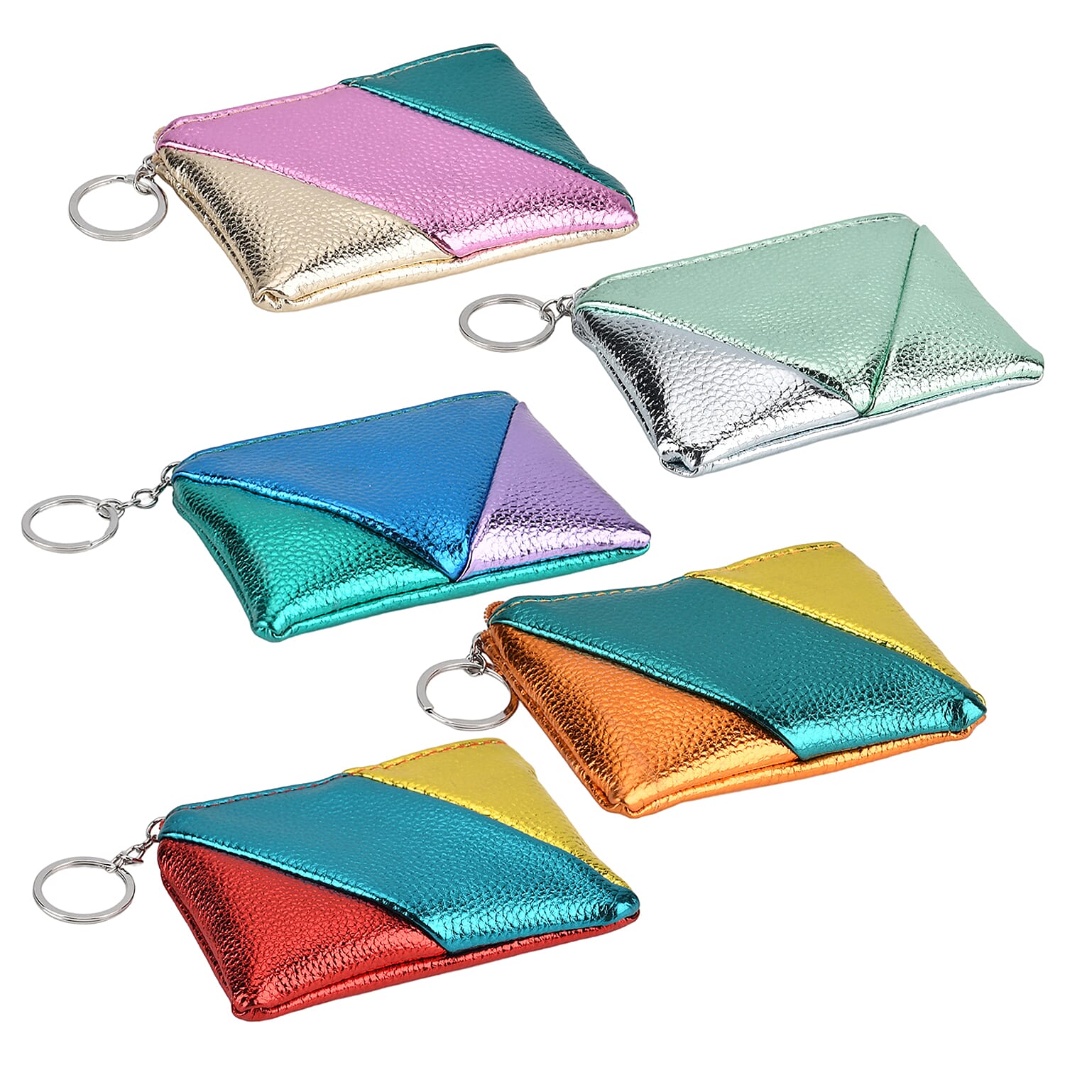Set of 5 Mini Pouches (10 x 9 x 3.5cm) - Multi-Colour