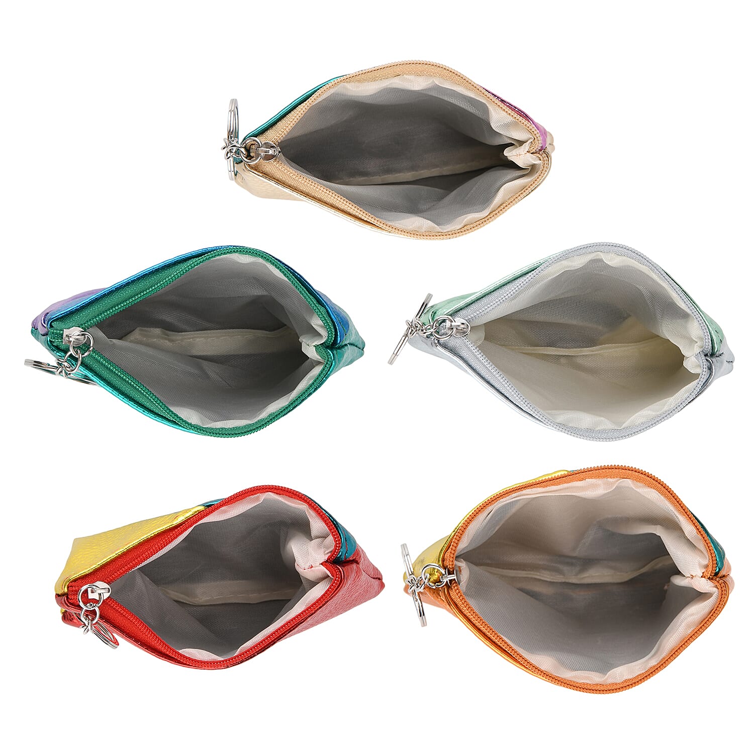 Set of 5 Mini Pouches (10 x 9 x 3.5cm) - Multi-Colour