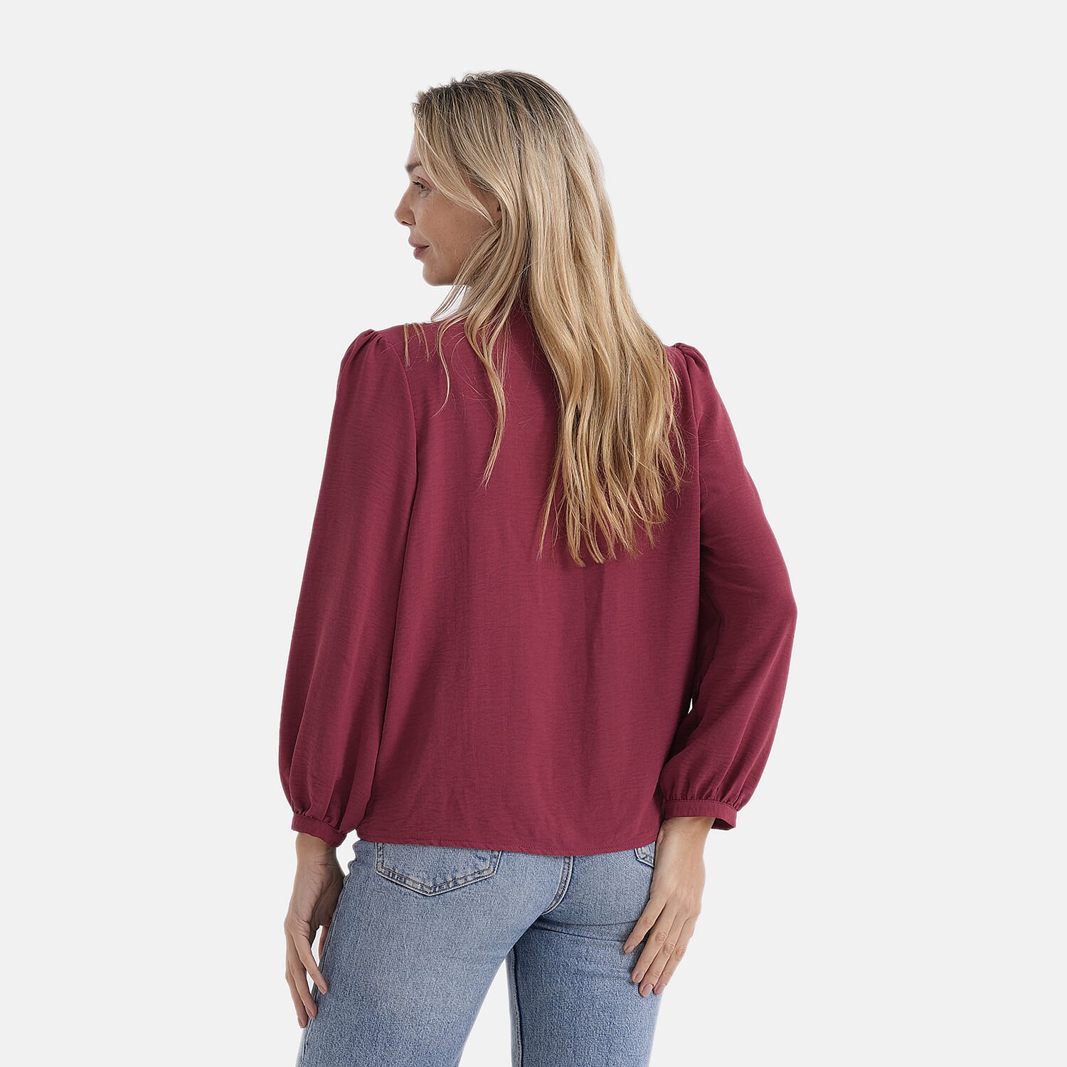 & Maisi Tie-Neck Long-Sleeve Blouse