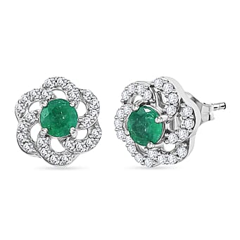 https://tjcuk.sirv.com/Products/84/2/8420995/D-Joy-Zambian-Emerald-White-Zircon-Floral-Earring-with-Push-Back-in-Rh_8420995.jpg?w=342&h=342