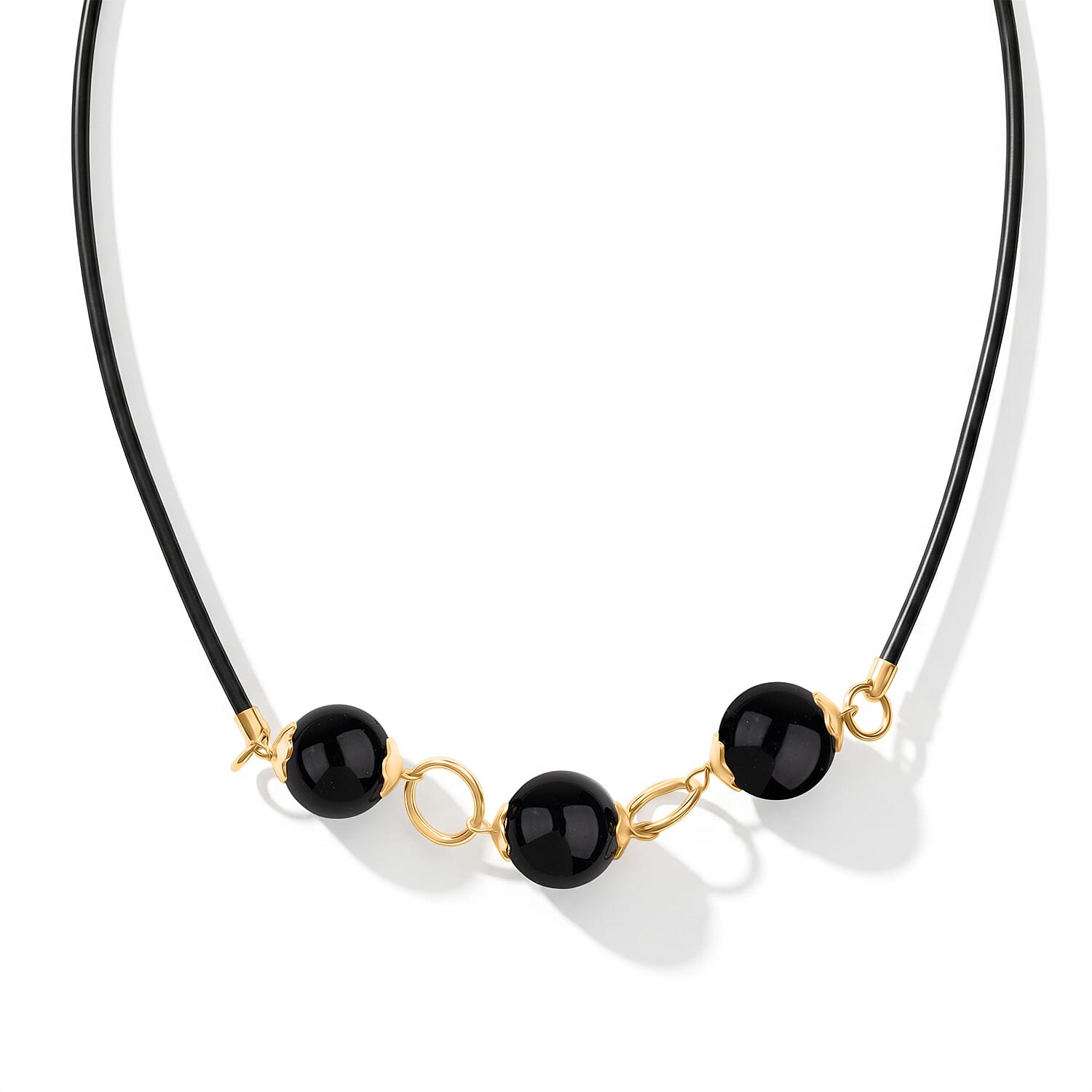 Black Obsidian Necklace (Size - 18-2 Ext) with Lobster Clasp 12.00 Ct.