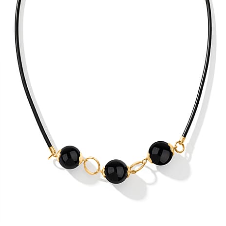 Black Obsidian Necklace (Size - 18-2 Ext) with Lobster Clasp 12.00 Ct.