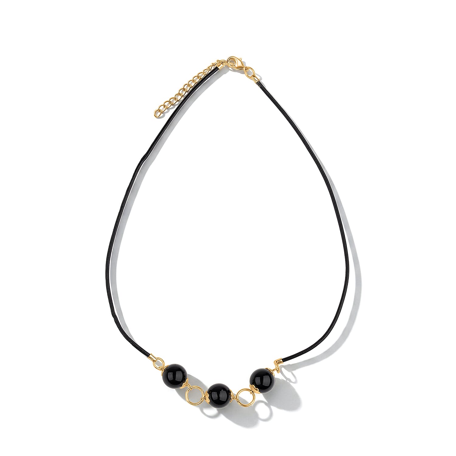 Black Obsidian Necklace (Size - 18-2 Ext) with Lobster Clasp 12.00 Ct.