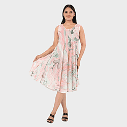 - Maisi Marble Print Sleeveless Umbrella Dress (One Size) - Mint Green