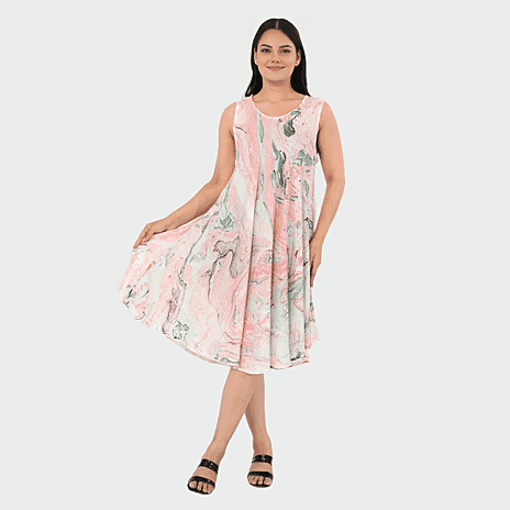 - Maisi Marble Print Sleeveless Umbrella Dress (One Size) - Mint Green