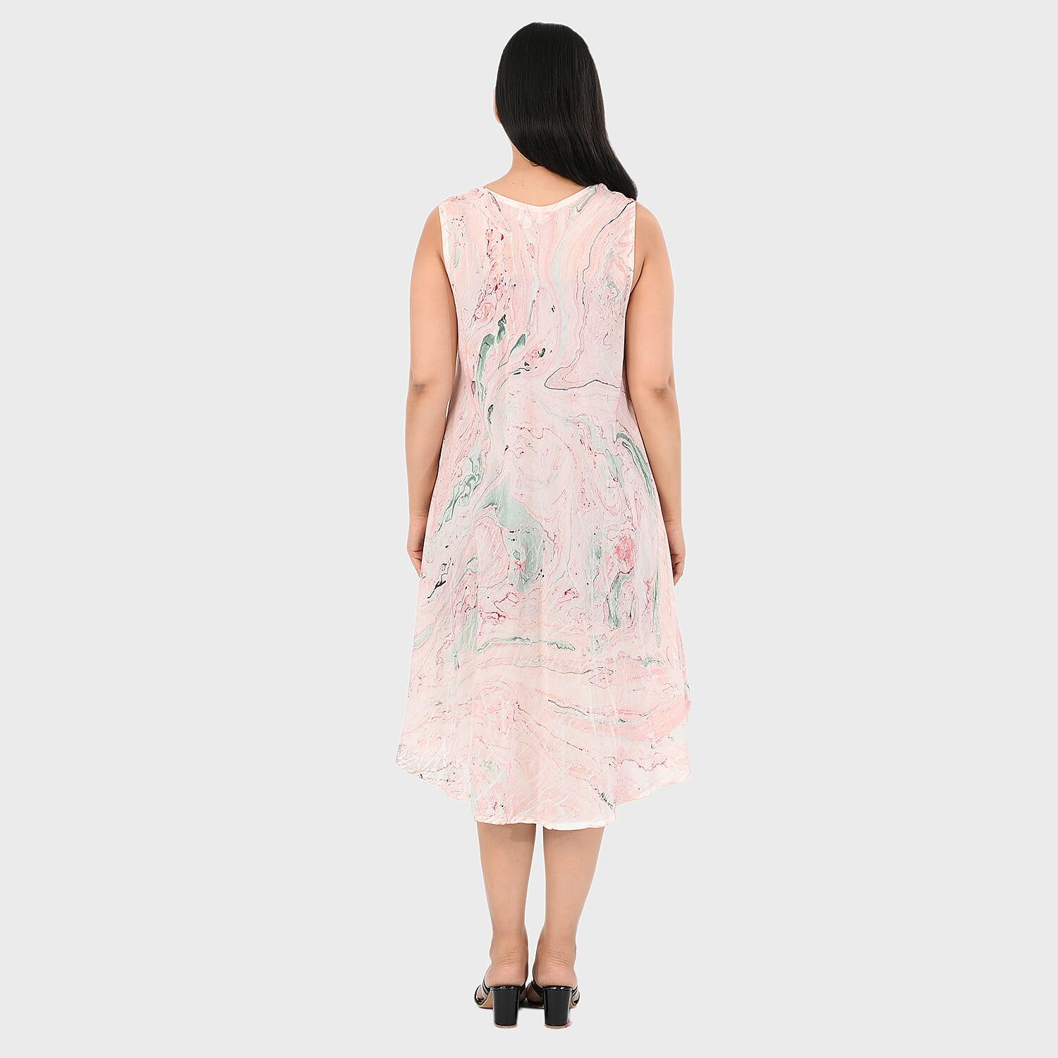 - Maisi Marble Print Sleeveless Umbrella Dress (One Size) - Mint Green