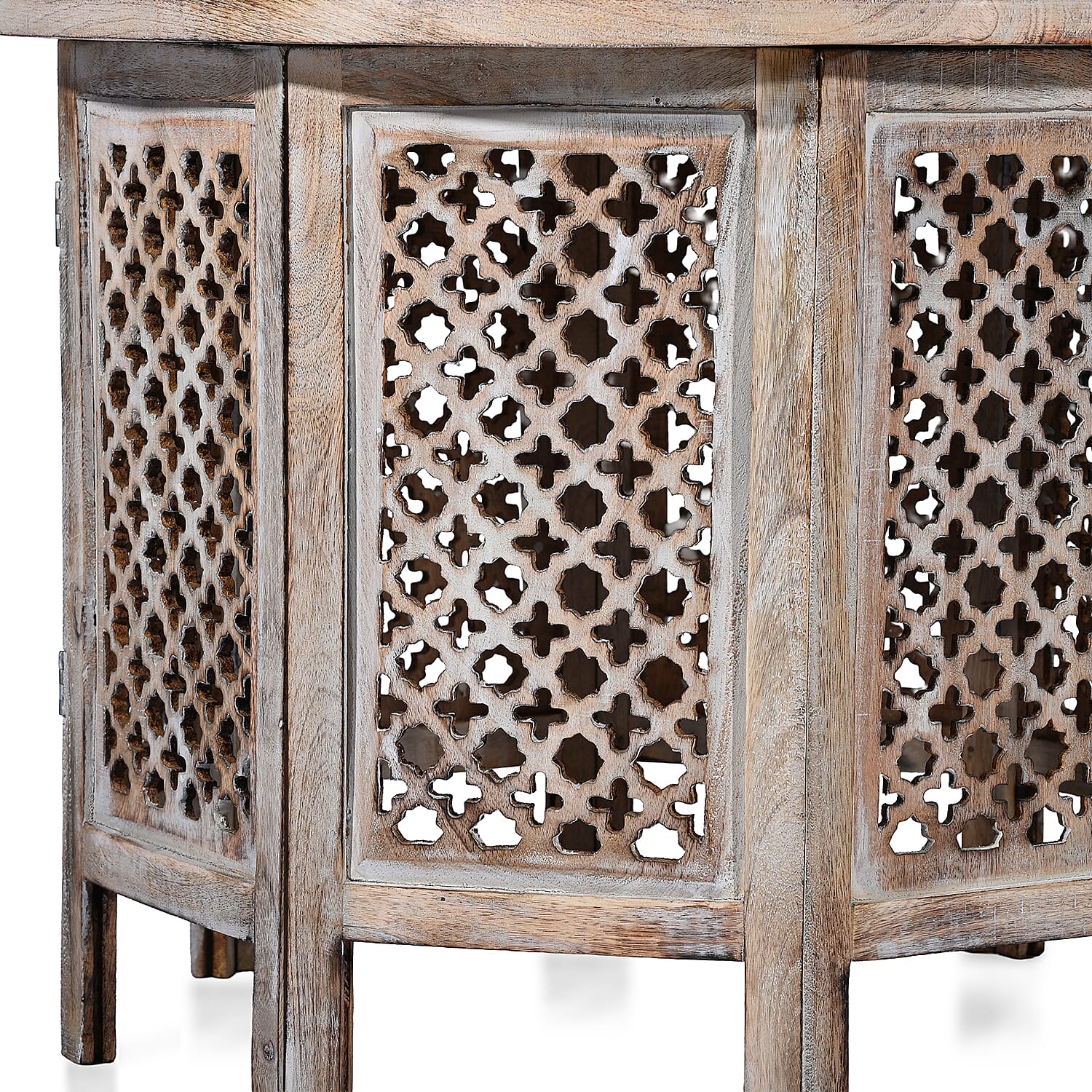 Wooden Hand Carved Round Coffee Table (68 x 68 x 51 cm)