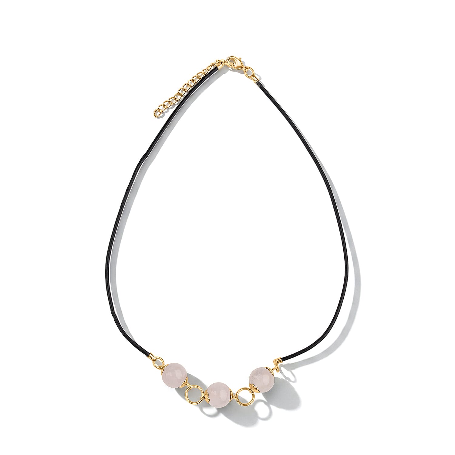 Rose Quartz Necklace (Size - 18-2 Ext) with Lobster Clasp 12.00 Ct.