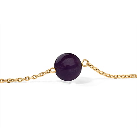 Tucson Close Out- African Amethyst Station Necklace (Size - 36)
