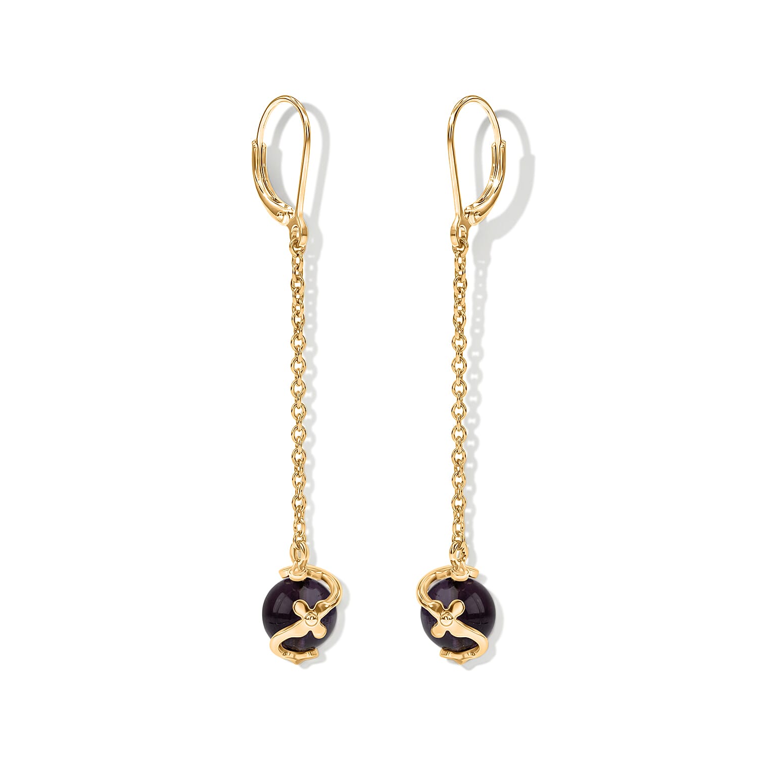 African Amethyst Earring with Lever Back 3.40 Ct.