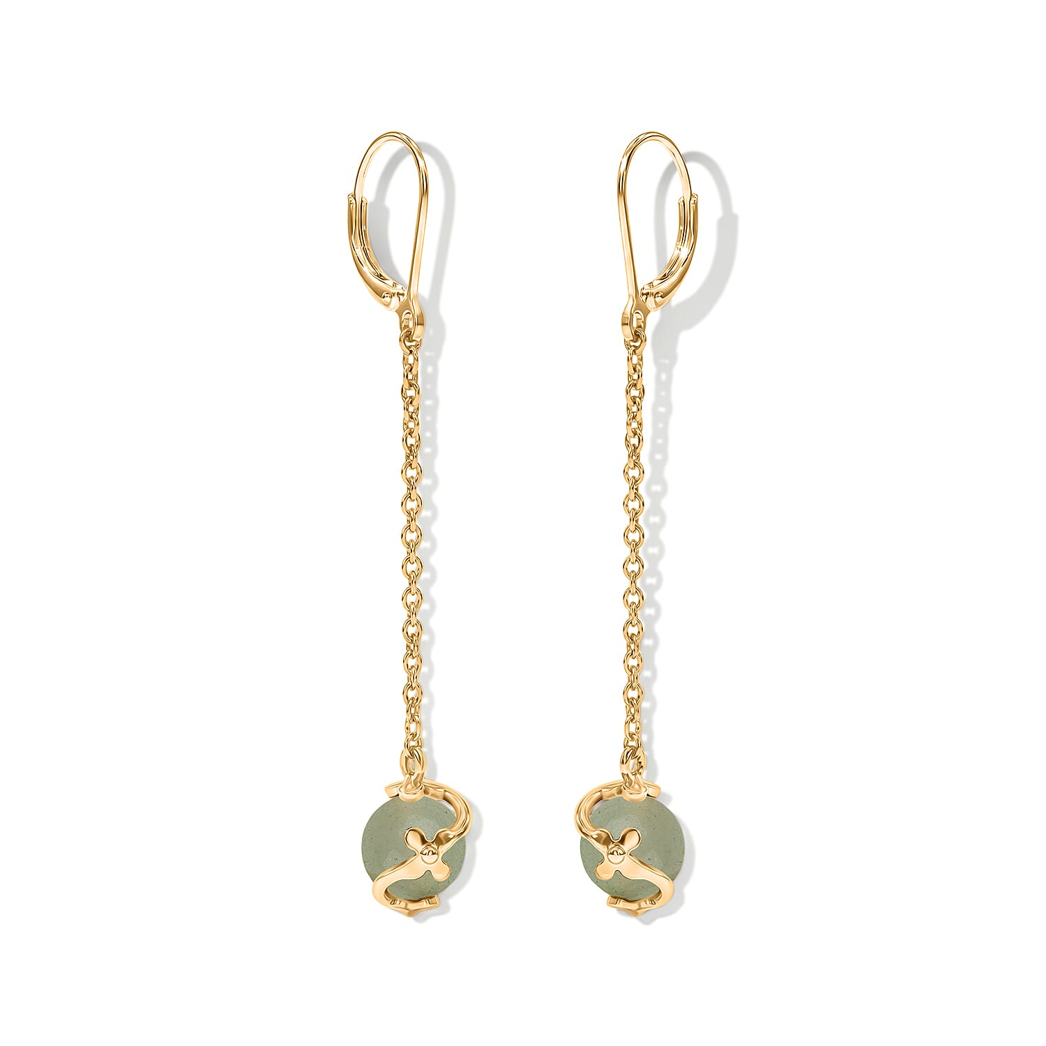 Tucson Close Out- Green Aventurine Earring with Lever Back 3.40 Ct.