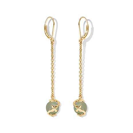 Green Aventurine Earring with Lever Back 3.40 Ct.