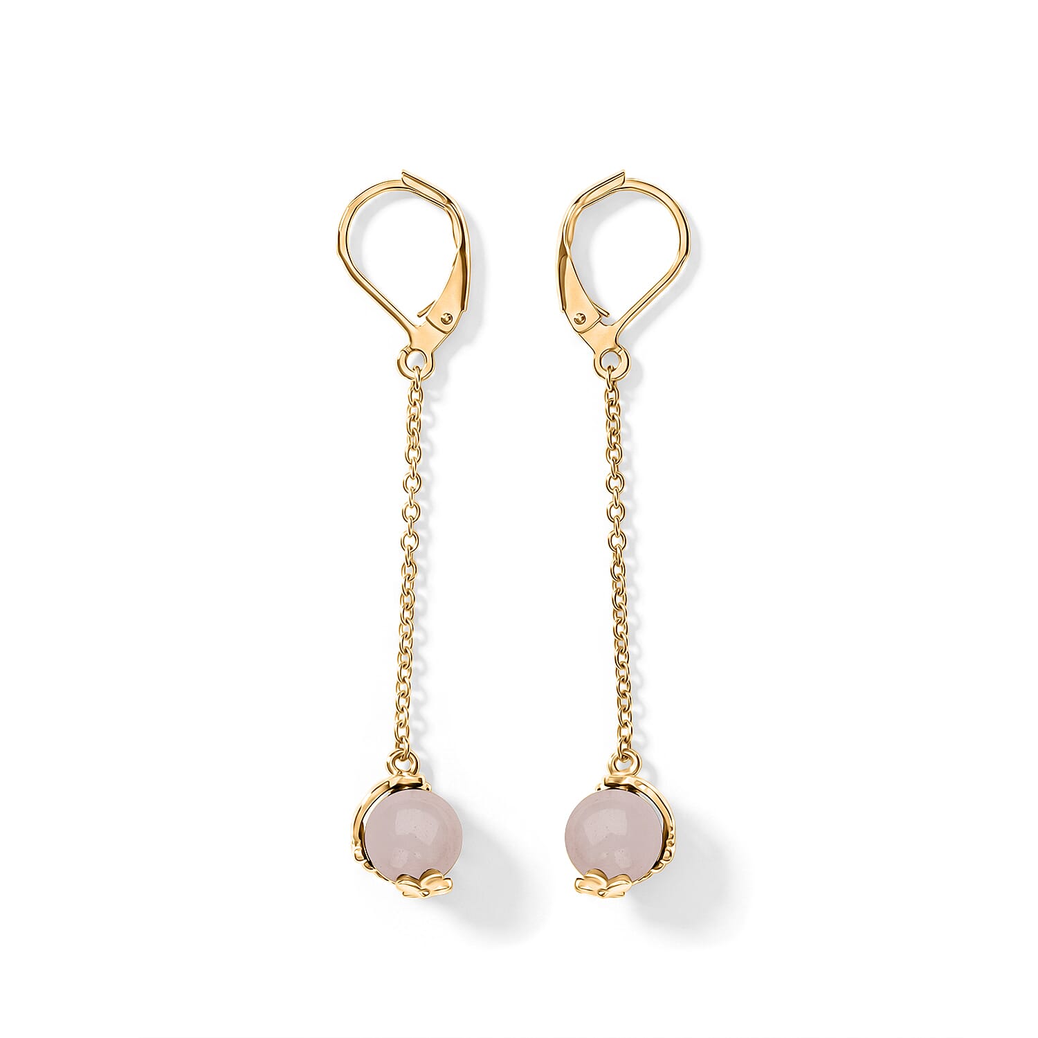 Rose Quartz Earring with Lever Back 3.40 Ct.