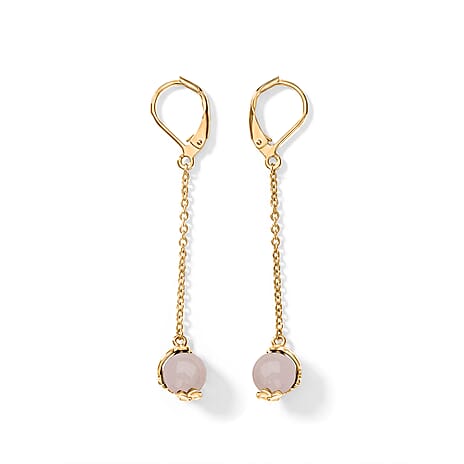 Rose Quartz Earring with Lever Back 3.40 Ct.