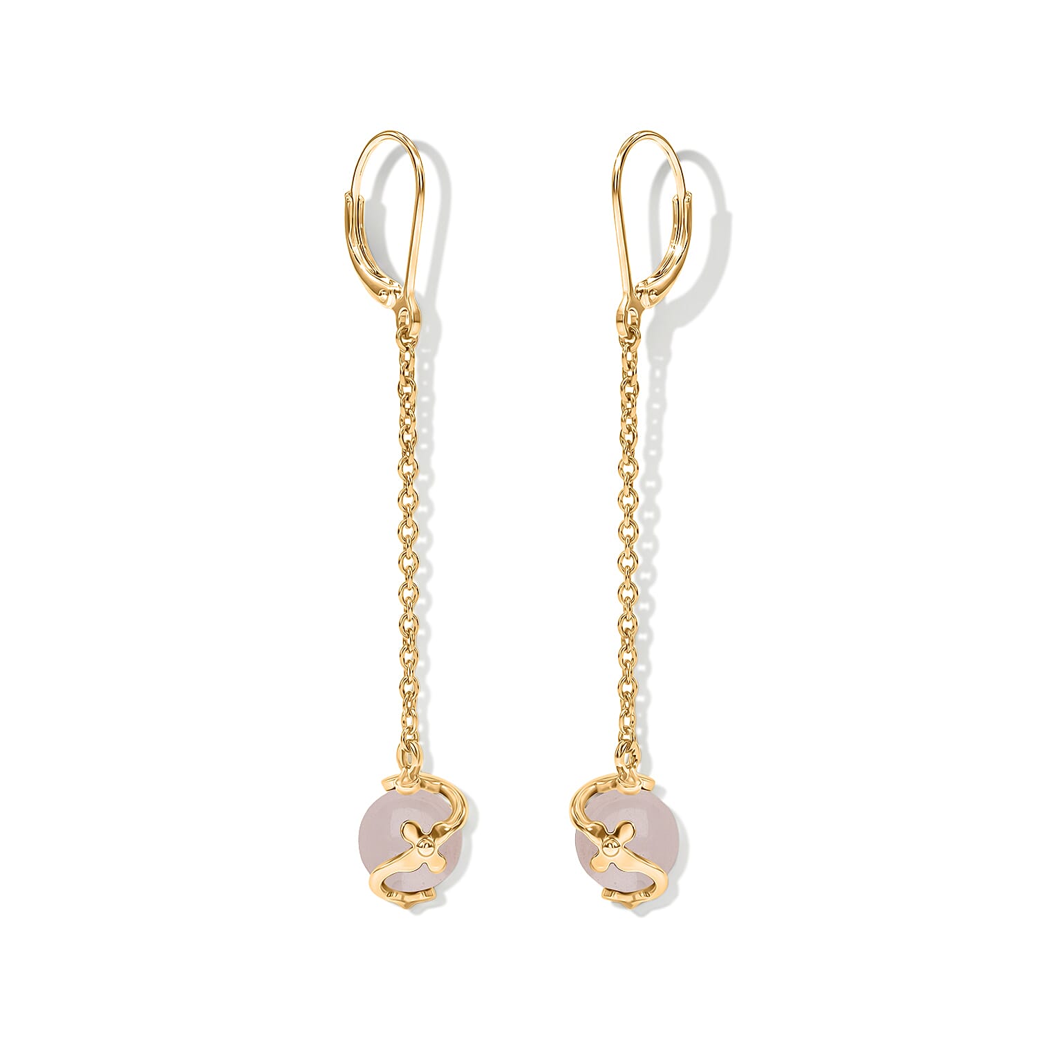 Rose Quartz Earring with Lever Back 3.40 Ct.