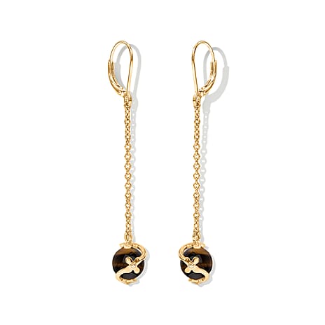 Tucson Close Out- Yellow Tigers Eye Earring with Lever Back 3.40 Ct.