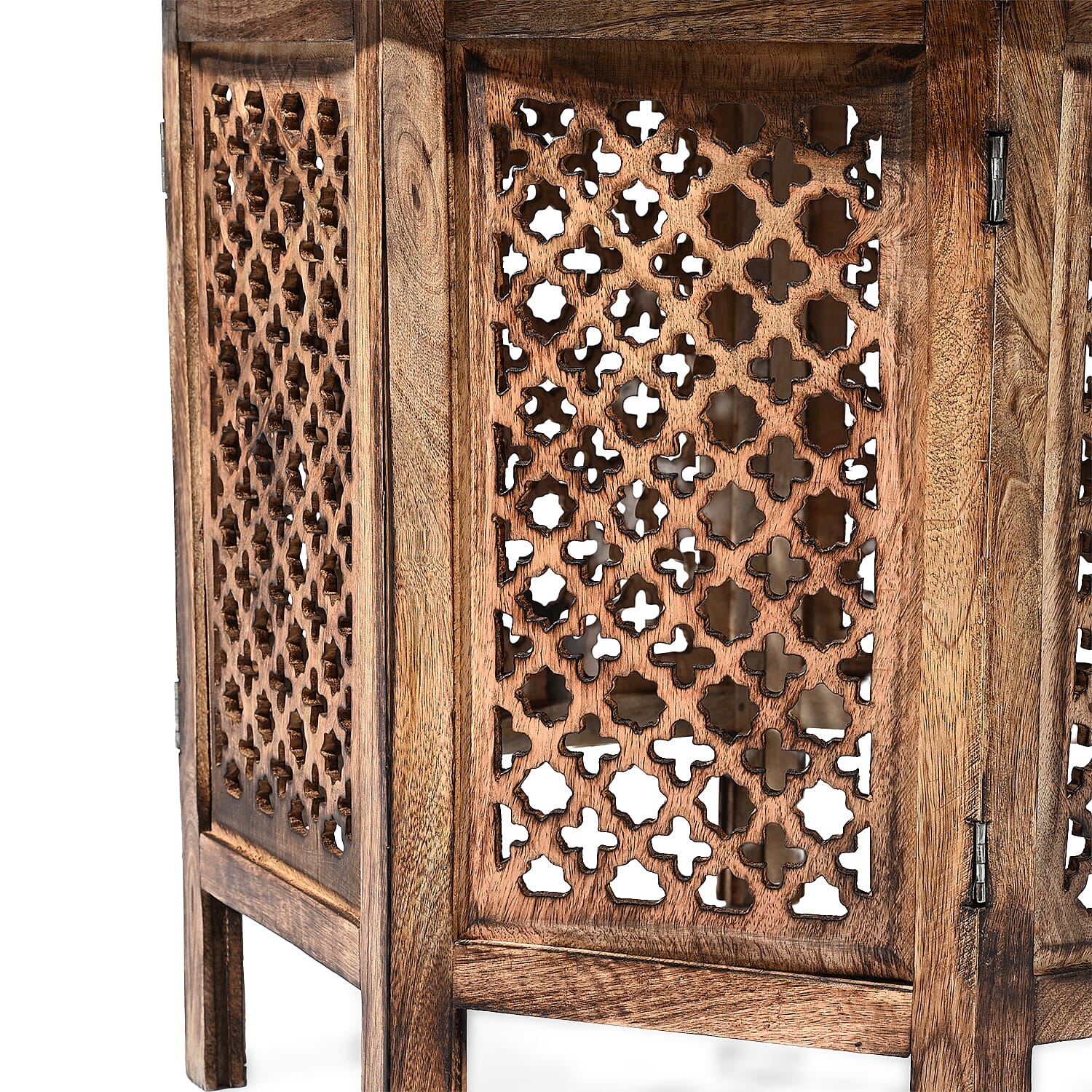 Wooden Hand Carved Coffee Table (68 x 68 x 51 cm) - Brown