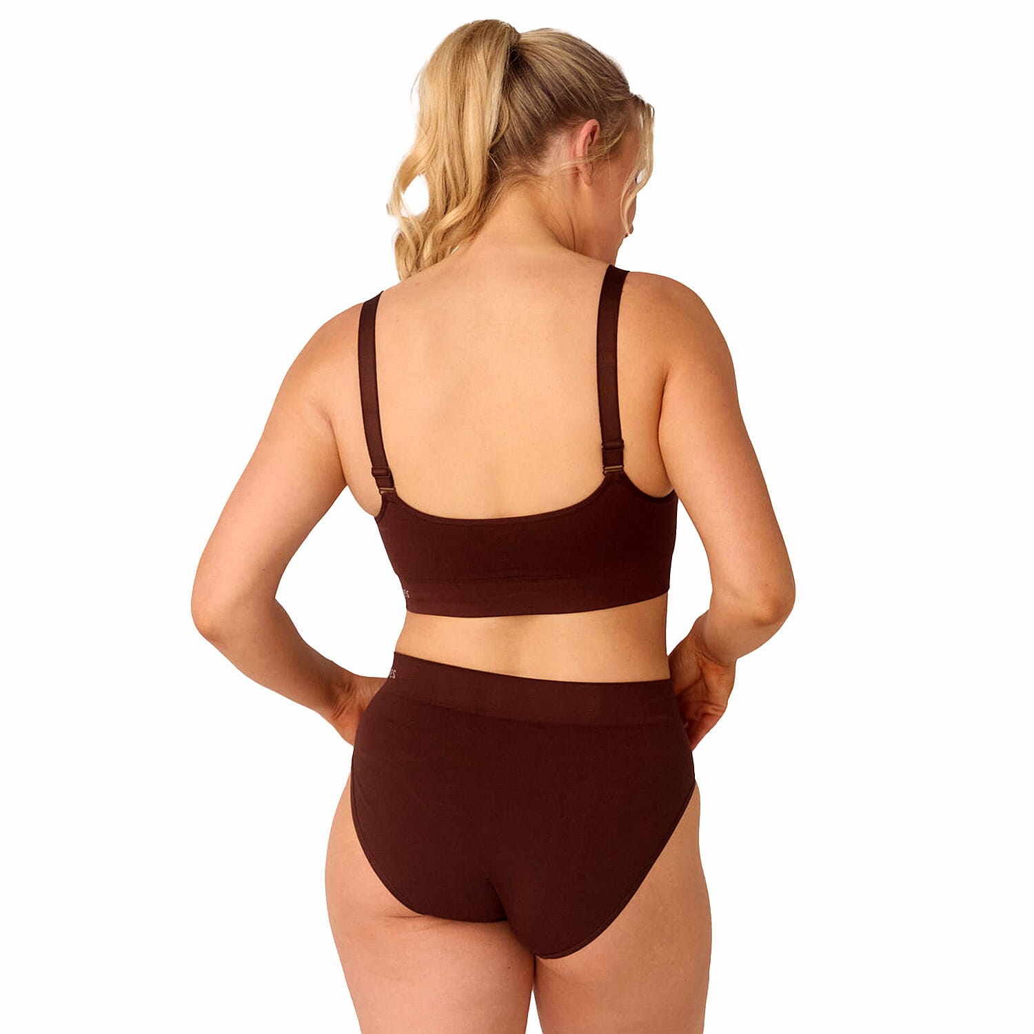 Bella Bodies Pack Of 2 - Seamless Wire-Free Ultimate Bamboo Bra (Size M) - Brown & Espresso