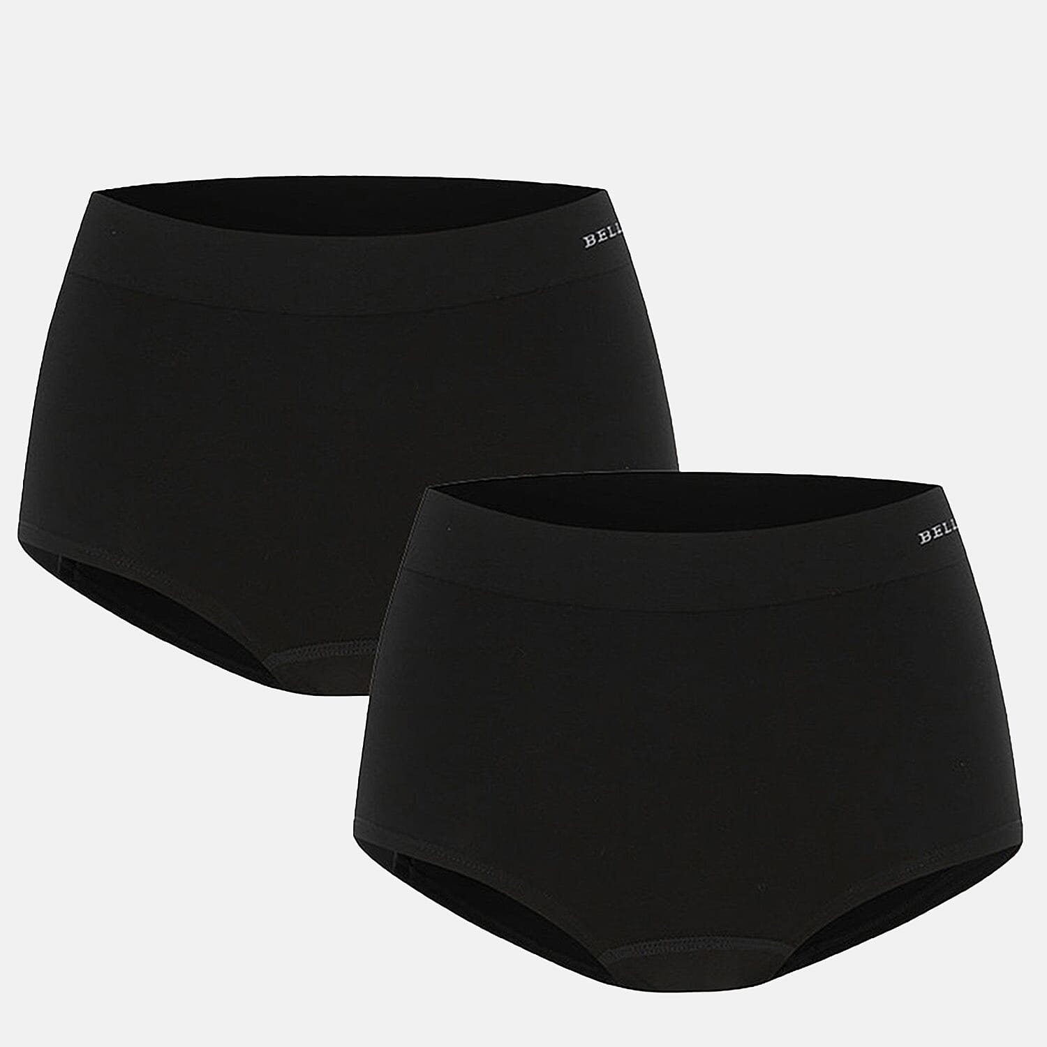 Bella Bodies Pack Of 2 - Seamless Full Coverage&nbsp;Bamboo Girlshort (Size M) - Black