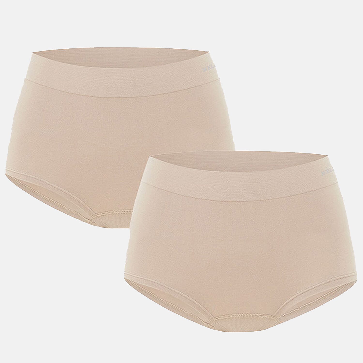 Bella Bodies Pack Of 2 - Seamless Full Coverage&nbsp;Bamboo Girlshort (Size XL) - Sand