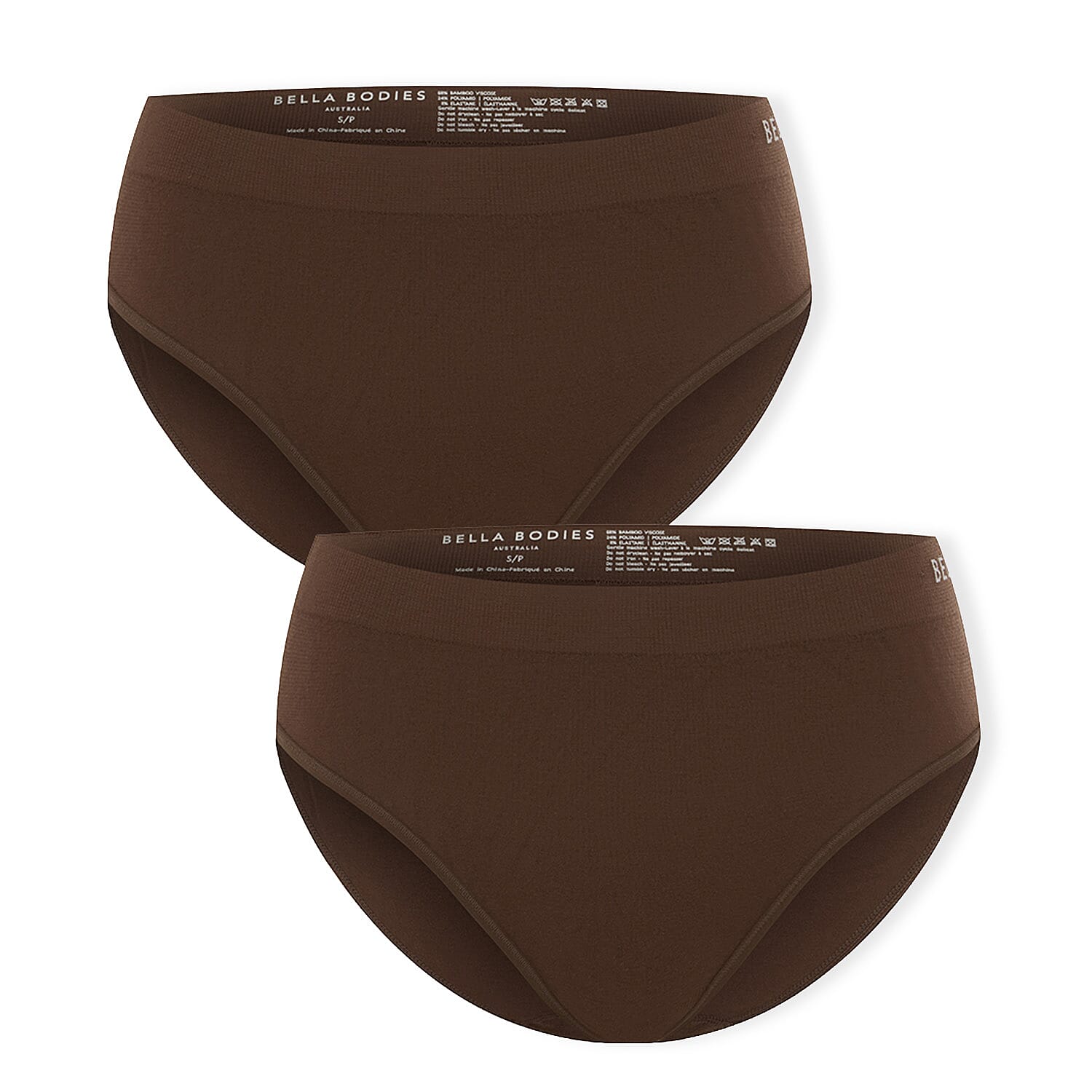 Bella Bodies Pack of 2 - Bamboo Seamless Bikini Brief