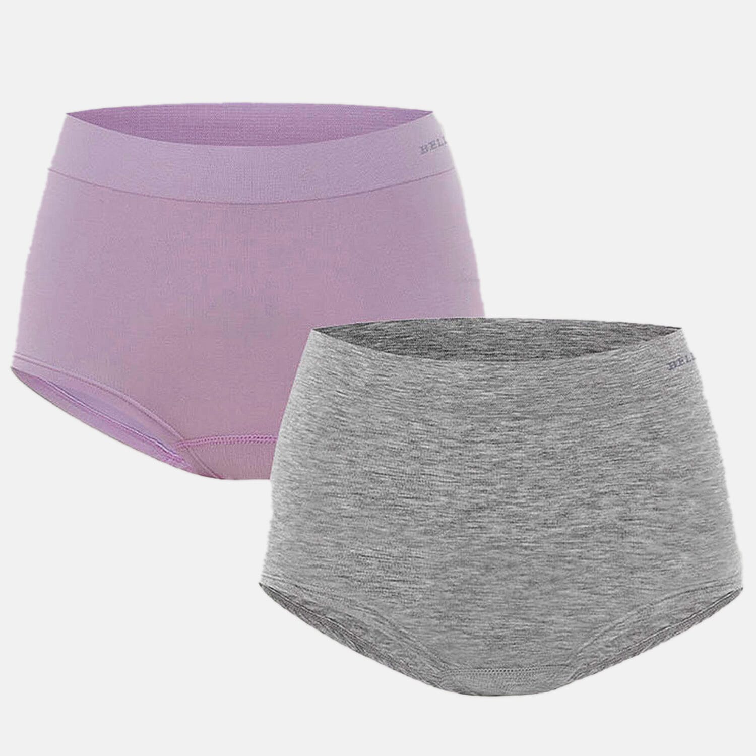 Bella Bodies Pack Of 2 - Seamless Full Coverage&nbsp;Bamboo Girlshort (Size M) - Lilac Gray