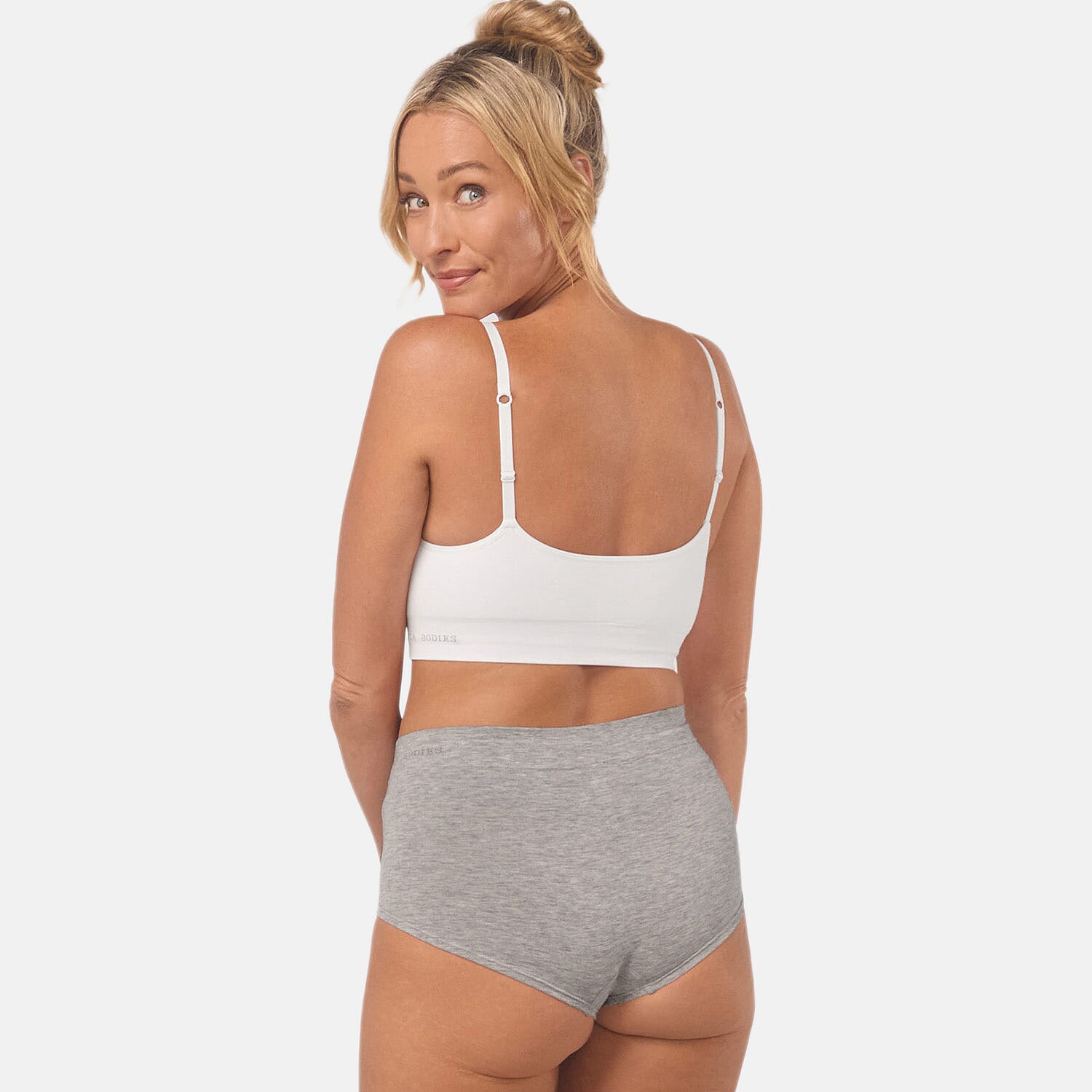 Bella Bodies Pack Of 2 - Seamless Full Coverage&nbsp;Bamboo Girlshort (Size XL) - Grey Marle-Soft Lilac