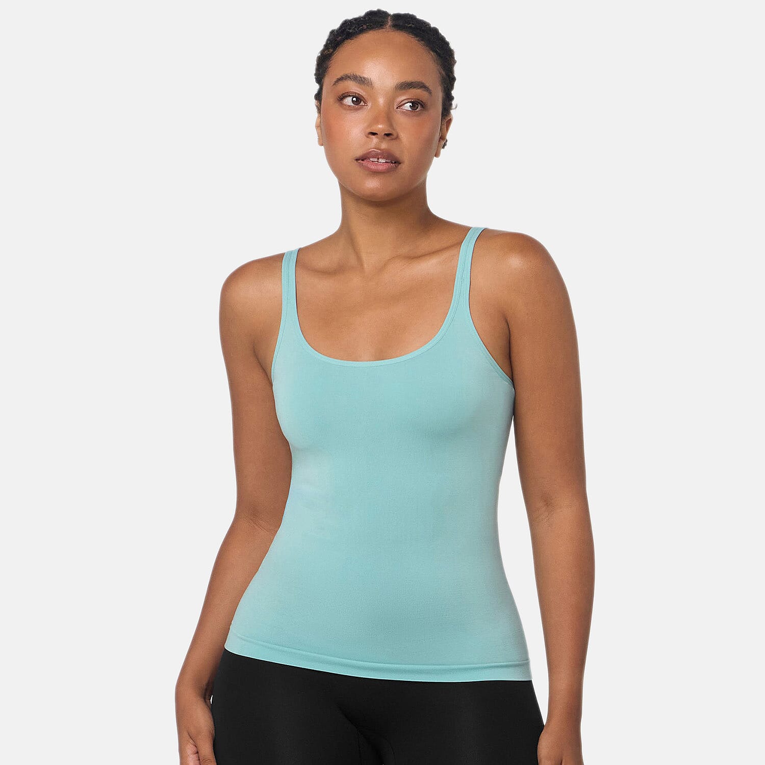 Bella Bodies Pack Of 2 - Everyday Pure Comfort Camisole (Size 18 To 22) - White - Sea Jade