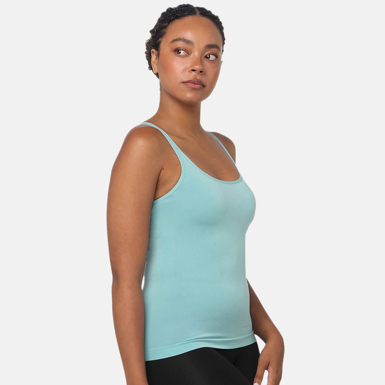 Bella Bodies Pack Of 2 - Everyday Pure Comfort Camisole (Size 18 To 22) - White - Sea Jade