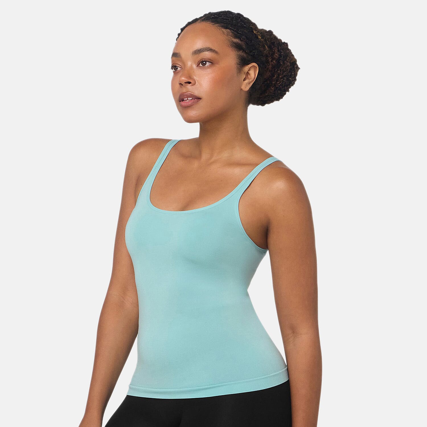Bella Bodies Pack Of 2 - Everyday Pure Comfort Camisole (Size 12 To 16) - White - Sea Jade