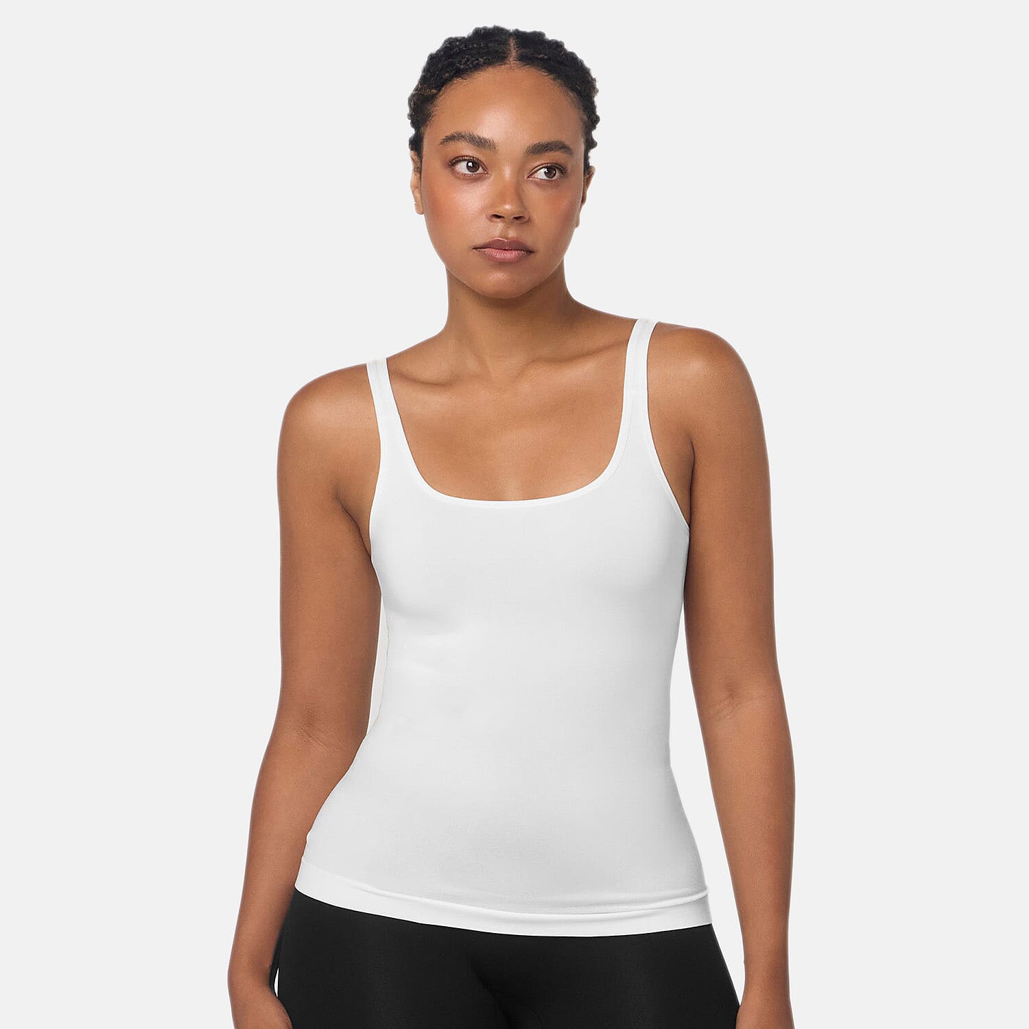 Bella Bodies Pack Of 2 - Everyday Pure Comfort Camisole (Size 12 To 16) - White - Sea Jade