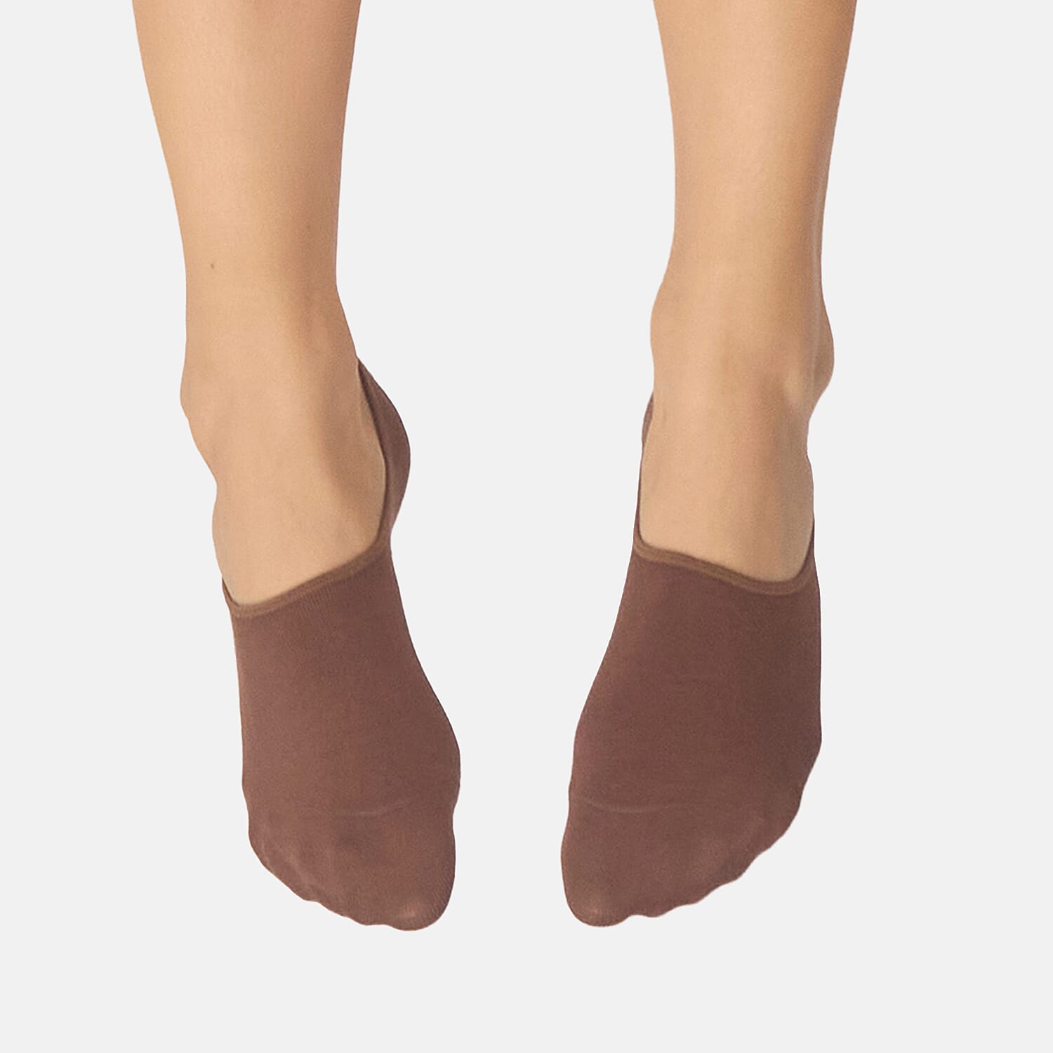 Bella Bodies Pack of 2 - Invisible Bamboo Socks (One Size) - Brown-Espresso