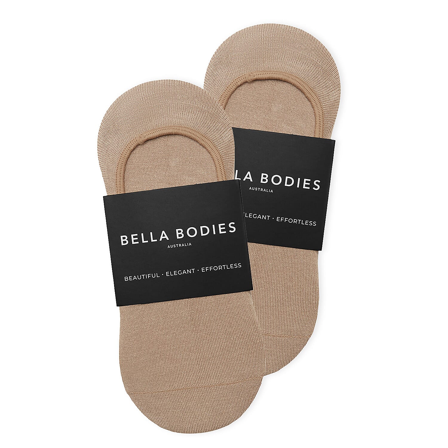 Bella Bodies Pack of 2 - Invisible Bamboo Socks (One Size) - Light Pink-Sorbet