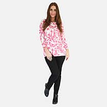 Mudflower Butterfly Print Tunic Jumper (Size 8 to 10) - Hot Pink