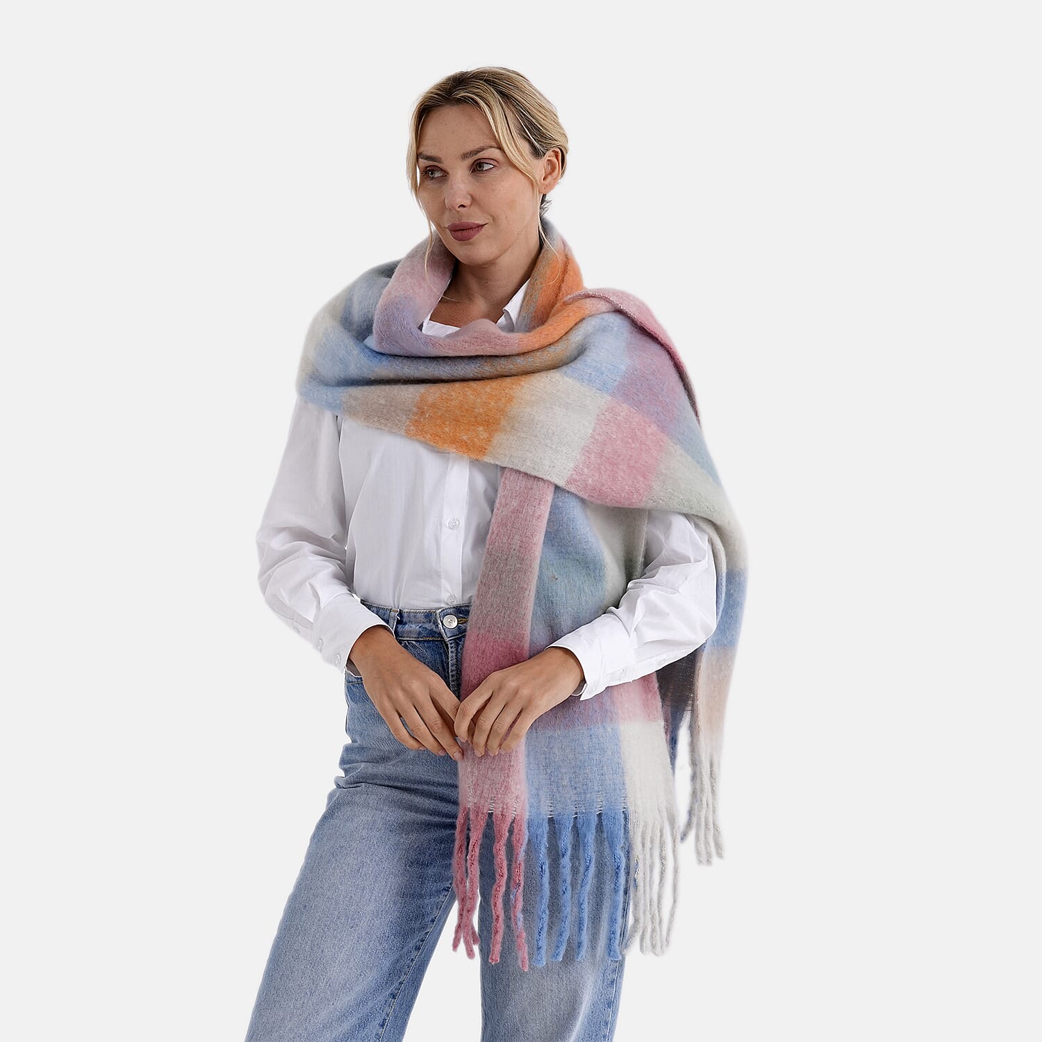 & Maisi Checkered Scarf (Size - One Size) - Multi Color