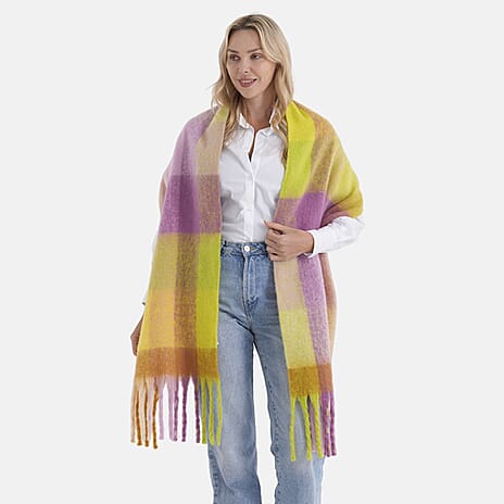 & Maisi Checkered Scarf (Size - One Size) - Multi Color