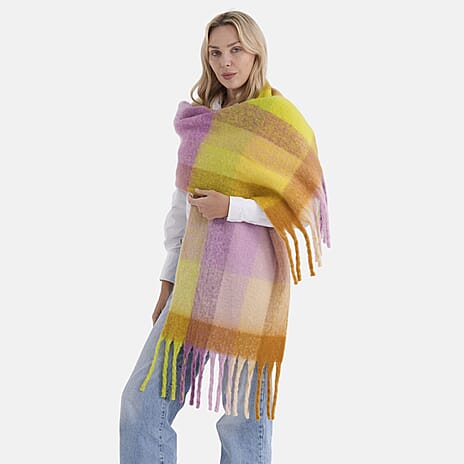 & Maisi Checkered Scarf (Size - One Size) - Multi Color