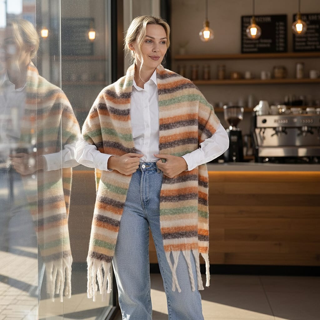 & Maisi Checkered Scarf (Size - One Size) - Multi Color