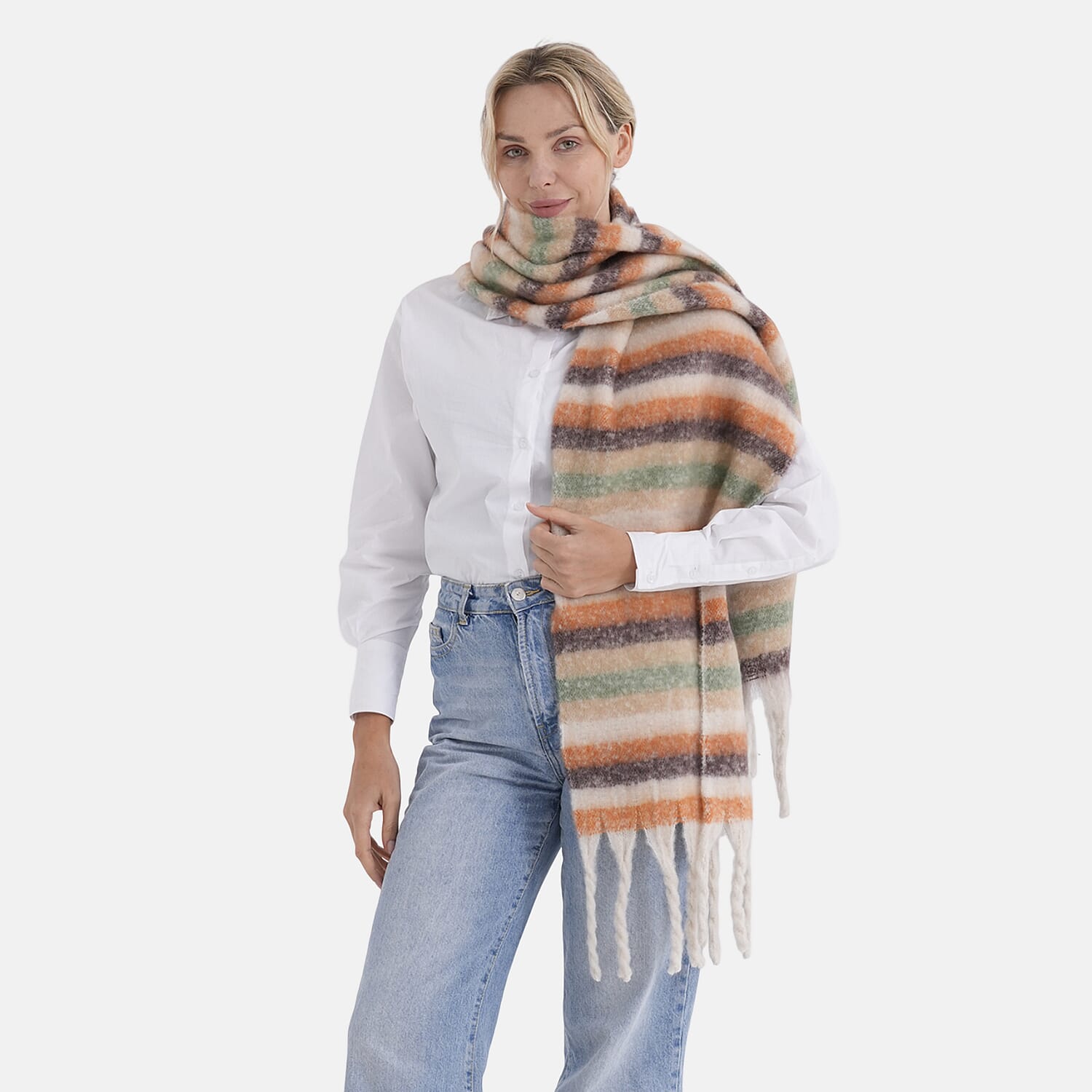 & Maisi Checkered Scarf (Size - One Size) - Multi Color