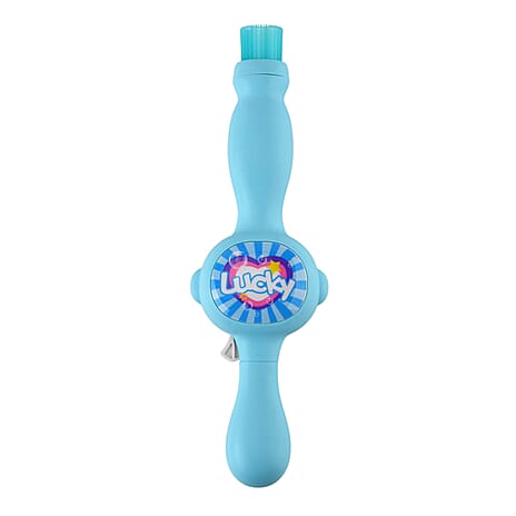 Elastic Bubble Smoke Bomb Toy Wand - Rechargeable Battery (1x Included)  70ml Solution, Measuring Cup, 2x Fabric Gloves, Dissolving Mist, Hanging Rope - Blue