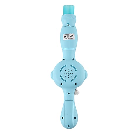Elastic Bubble Smoke Bomb Toy Wand - Rechargeable Battery (1x Included)  70ml Solution, Measuring Cup, 2x Fabric Gloves, Dissolving Mist, Hanging Rope - Blue