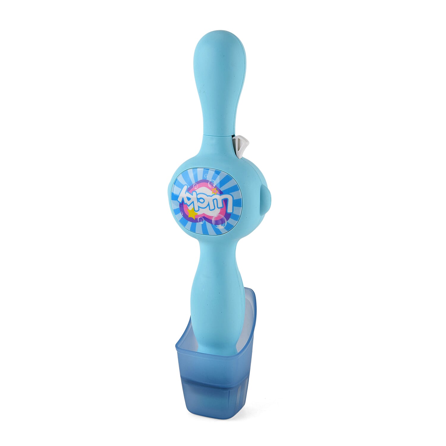 Elastic Bubble Smoke Bomb Toy Wand - Rechargeable Battery (1x Included)  70ml Solution, Measuring Cup, 2x Fabric Gloves, Dissolving Mist, Hanging Rope - Blue