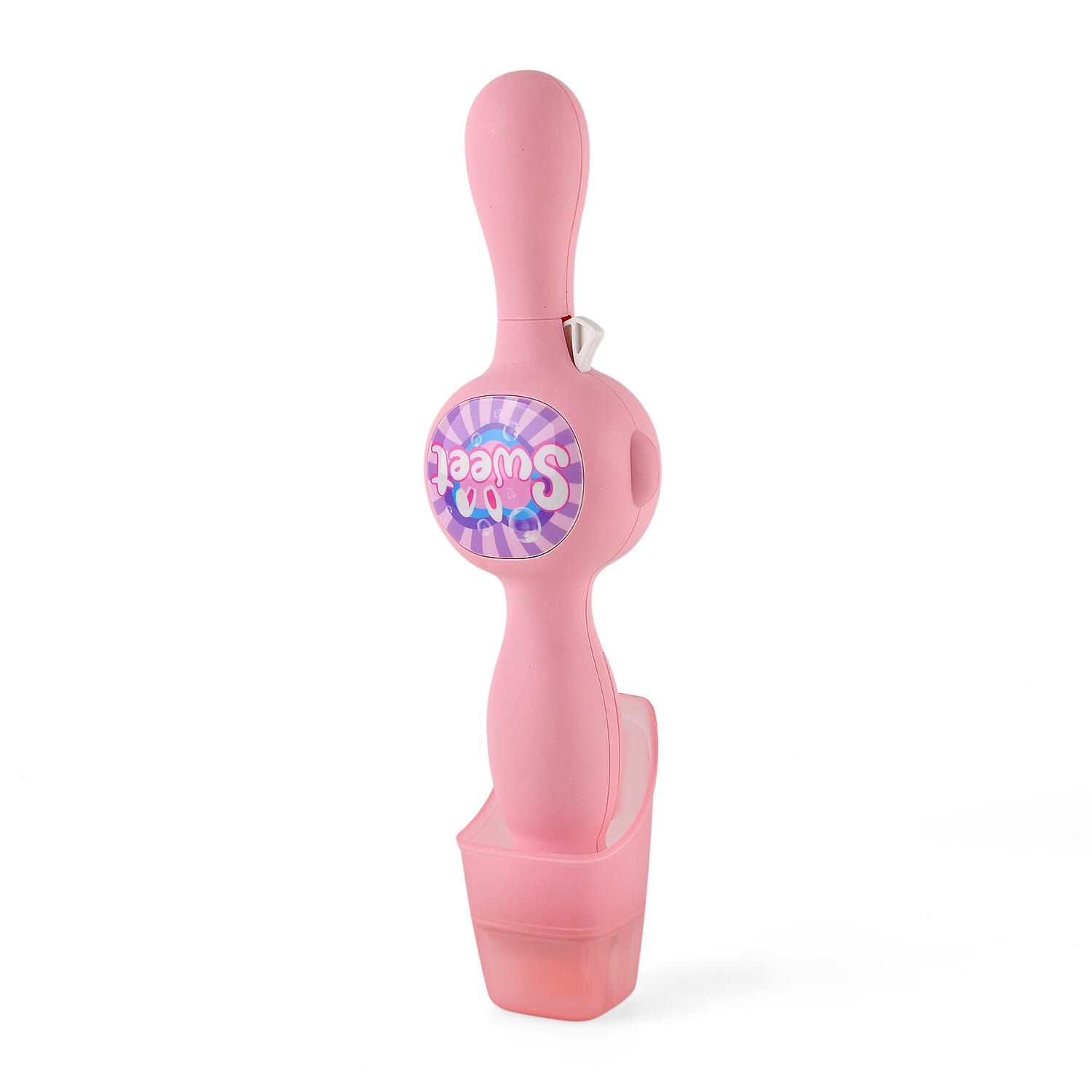 Elastic Bubble Smoke Bomb Toy Wand - Rechargeable Battery (1x Included)  70ml Solution, Measuring Cup, 2x Fabric Gloves, Dissolving Mist, Hanging Rope - Pink