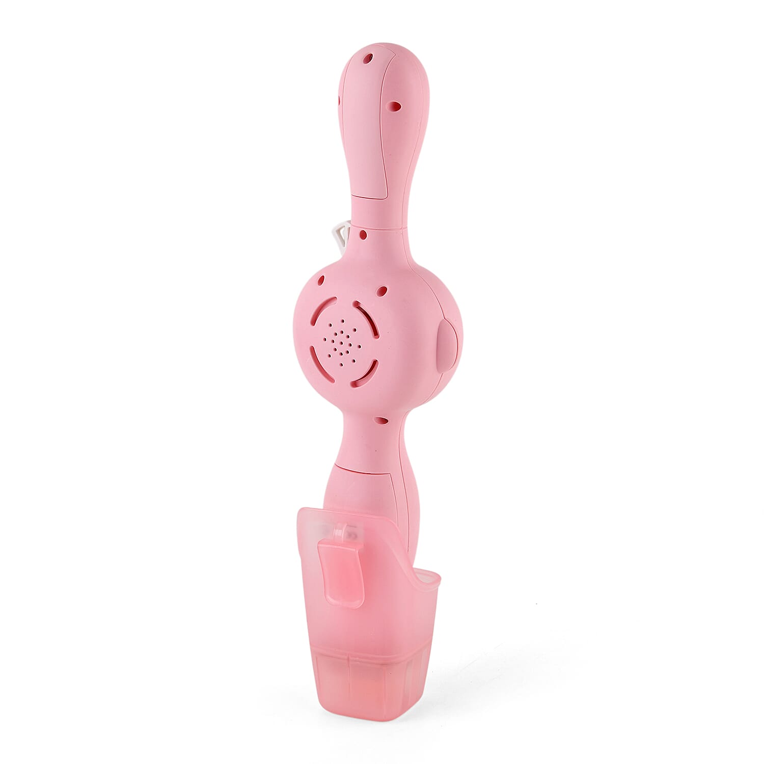 Elastic Bubble Smoke Bomb Toy Wand - Rechargeable Battery (1x Included)  70ml Solution, Measuring Cup, 2x Fabric Gloves, Dissolving Mist, Hanging Rope - Pink