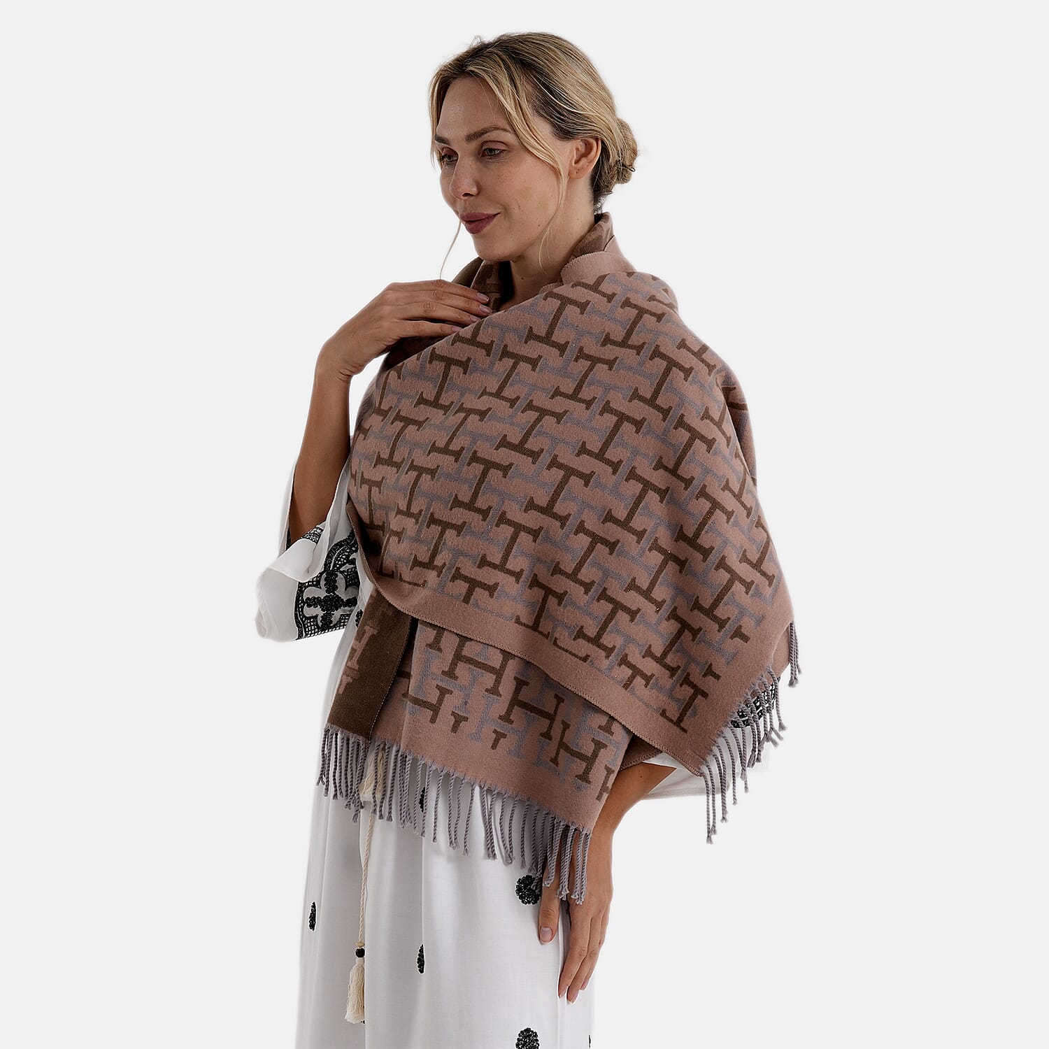 & Maisi Printed Scarf (Size - One Size) - Pink